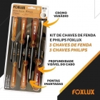 JOGO DE CHAVE FENDA/PHILLIPS 06 PECAS FOXLUX